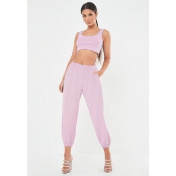 Missguided Pants Jumpsuits 9s Jogger Ribbedpink Poshmark